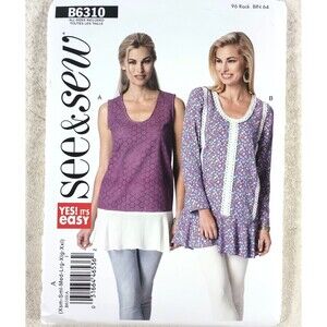 See & Sew B6310 Yes! It's Easy Dresses Xsm Sml Med Lrg Xlg Xxl